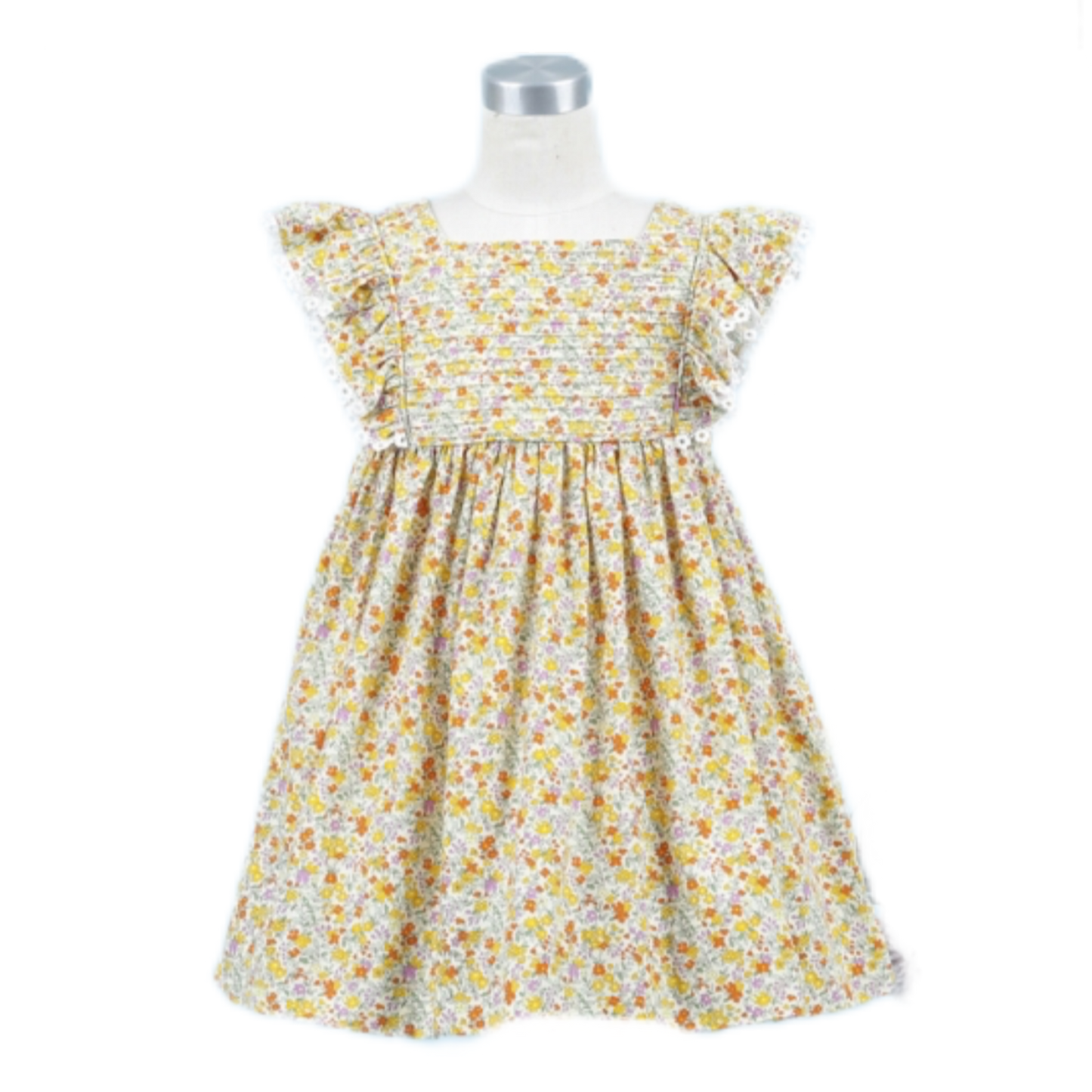 Plain Dress Green Floral For Girl